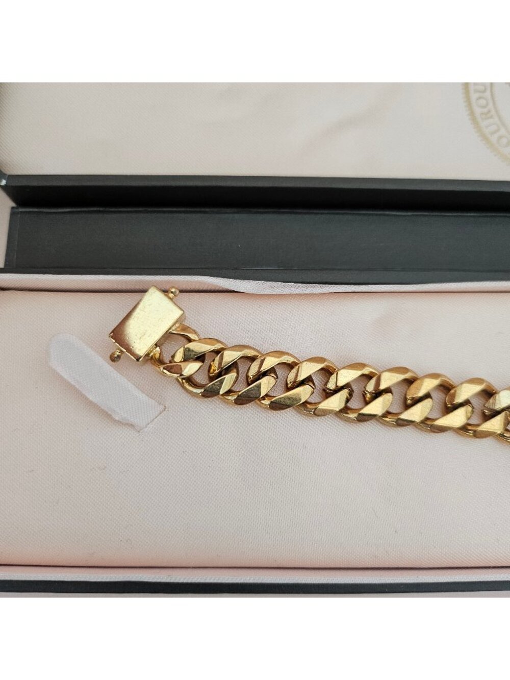Juicy Couture Gold Tone Chain Bracelet with Crystal Logo Charm w/ Box - Picture 8 of 11